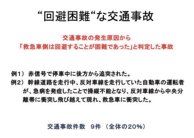 回避困難な交通事故